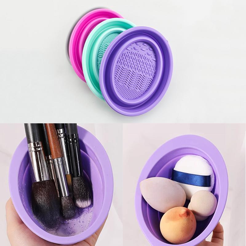 Beauty Makeup Background - Pembersih Kuas Rias Silikon Lembut Mangkuk