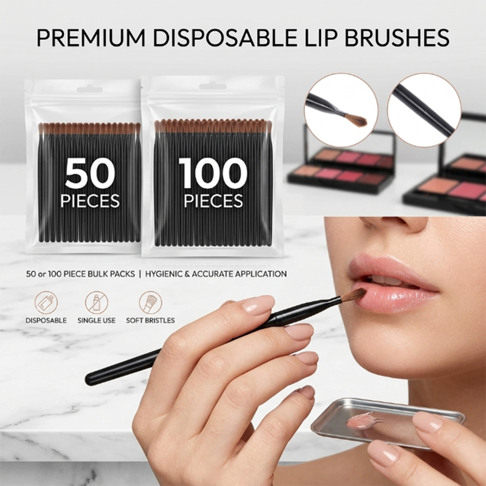 Beauty Makeup Background - 50/100 Buah Set Kuas Bibir Sekali