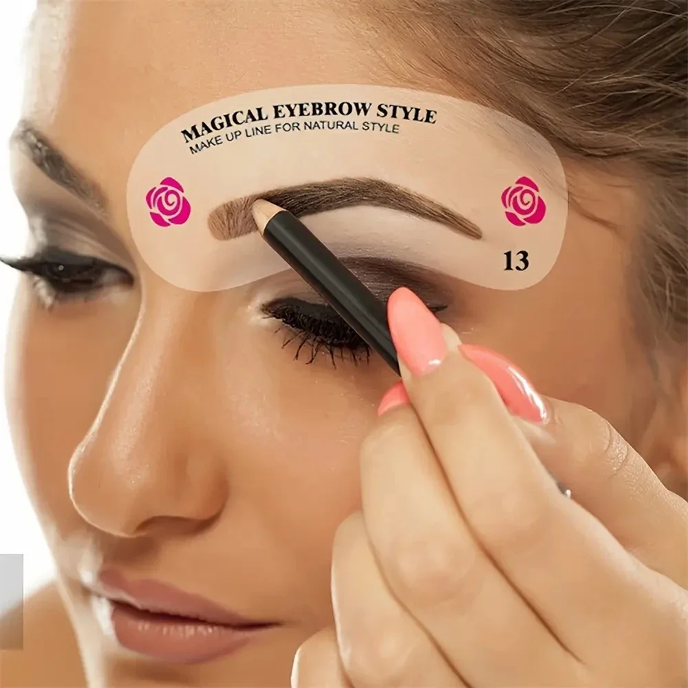 Beauty Makeup Tools Set - 24 Gaya Templat Alis Cetakan Pembentuk