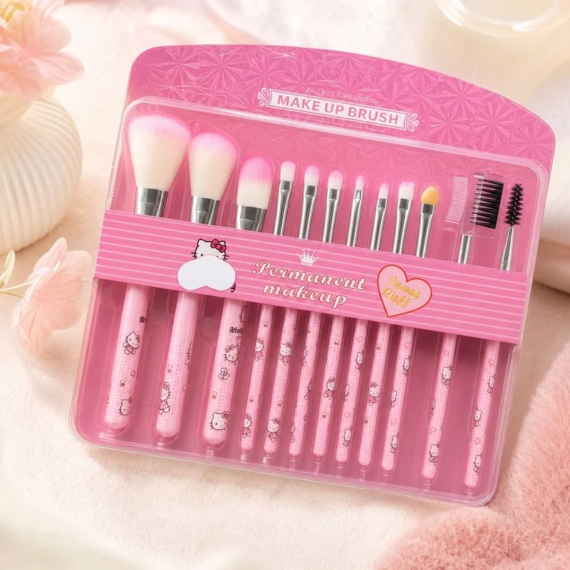 Set Kuas Makeup Hello Kitty 12 - Beauty Makeup Background ulasan dan harga