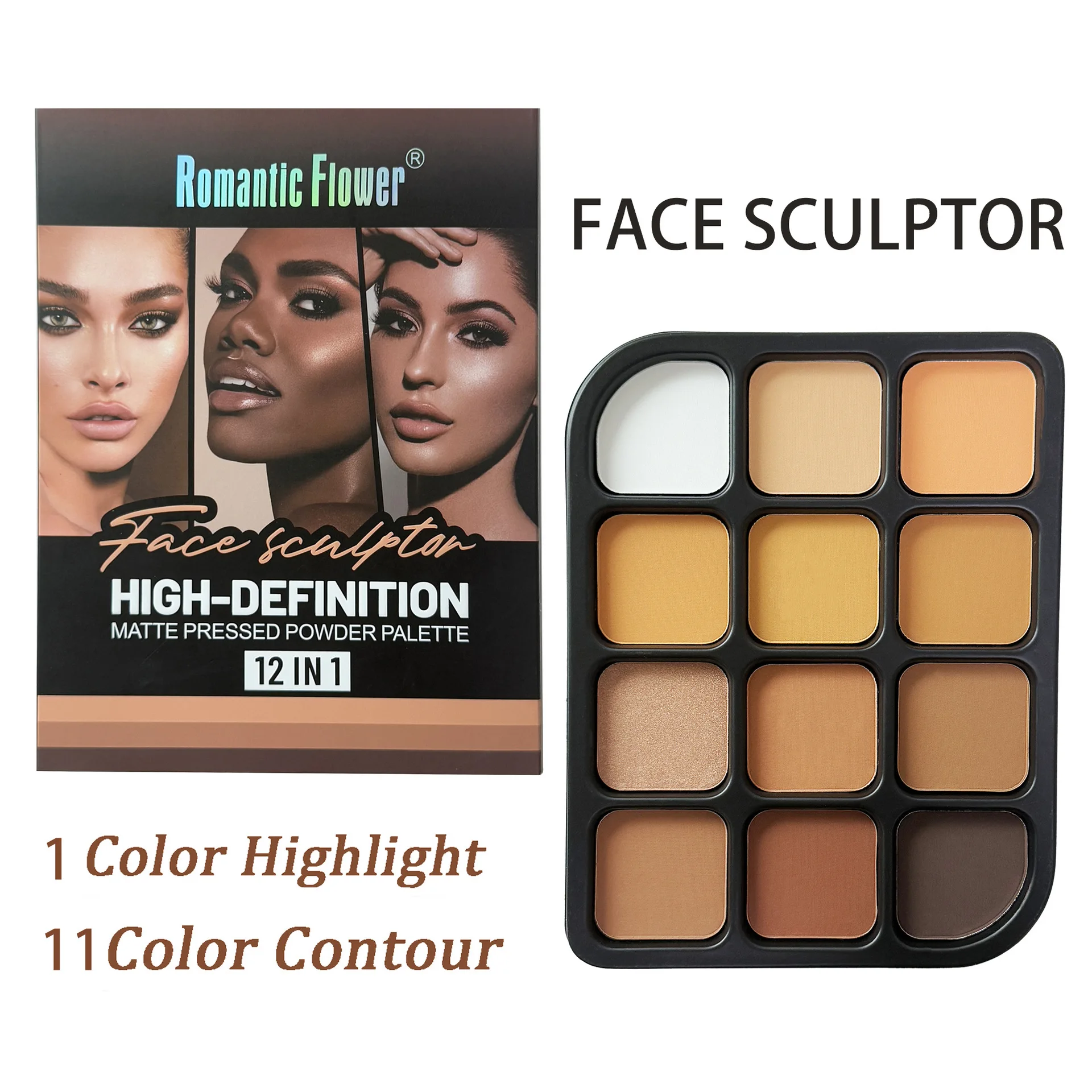 Palet Kontur Matte 12 Warna Ku - Concealer Full Coverage ulasan dan harga