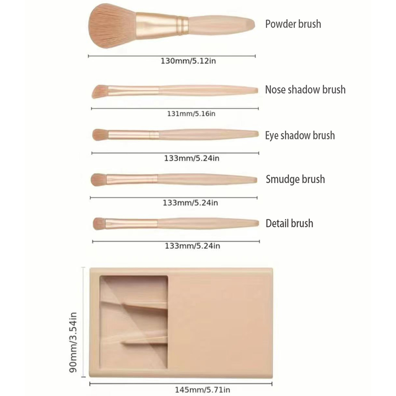 5 Buah Kit Kuas Kosmetik denga - Beauty Makeup Background ulasan dan harga