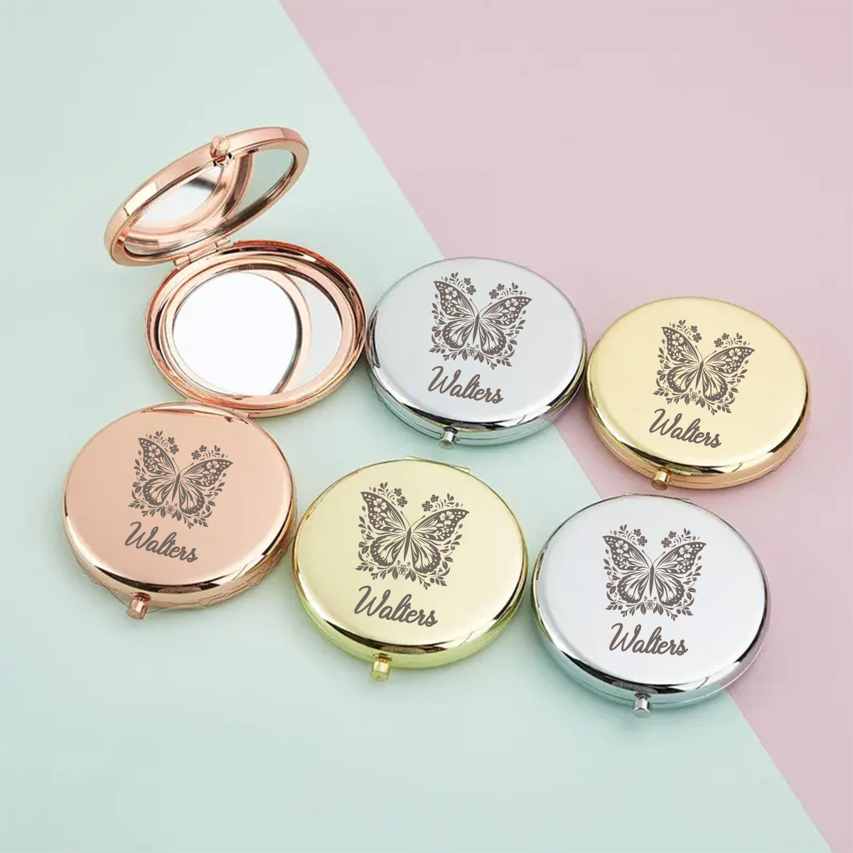 1 Buah Cermin Nama Kustom Kupu - Beauty Makeup Names ulasan dan harga