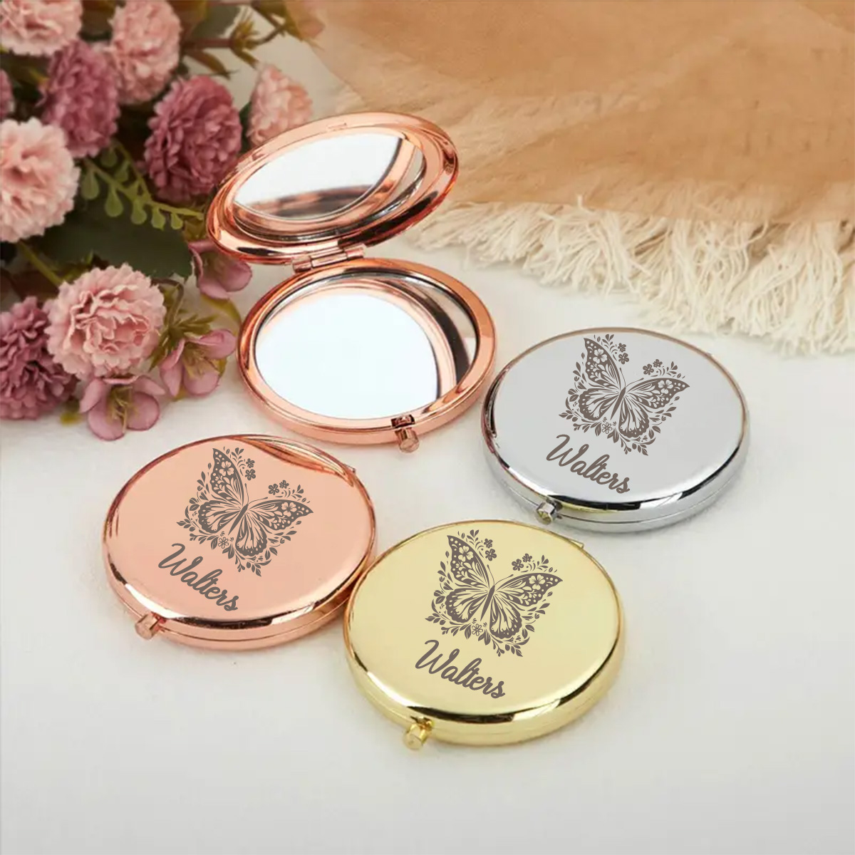 1 Buah Cermin Nama Kustom Kupu - Beauty Makeup Names ulasan dan harga